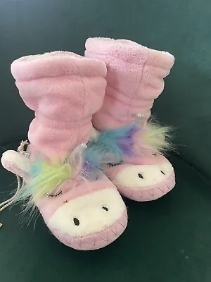 Buy BNWT Joules Girls Pink Unicorn Slippers Size 8-10 Uk Junior • 6.99£