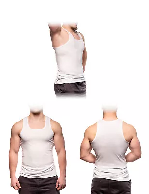 Buy Mens Vests Made From 100% Plain Cotton 3 Pack Comfortable Feel Vest Top For Men • 12.99£