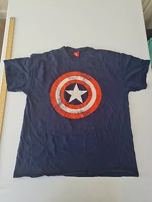 Buy Mens T-shirt Captain America Size XL Blue Short Sleeve 28271 • 13.99£