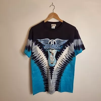 Buy Vintage Aerosmith Shirt Mens Medium Tie Dye Disney Rock Rollercoaster Band 80s • 24.95£
