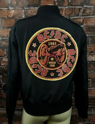 Buy AC/DC Rock Band Bomber Concert Jacket Women Size Small Rockabilly Black • 25.60£