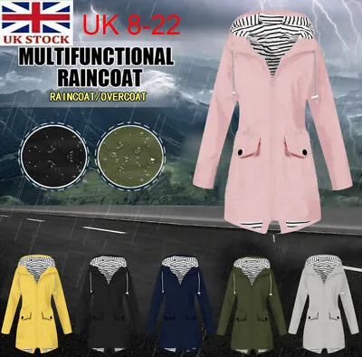 Buy Womens Windproof Coat Ladies Outdoor Wind Rain Forest Jacket Coat Plus Size • 15.95£