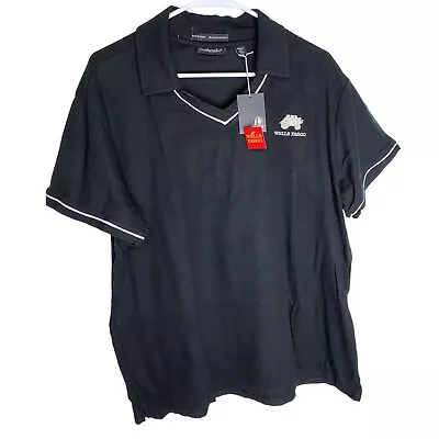 Buy Dunbrooke Wells Fargo Womens 2XL T Shirt Black/White Collared V Neck NWT • 16.03£