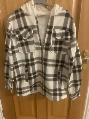 Buy Long Sleeve Hooded Men  Checked Check Shirt Zip Jacket Shacket Top Size Small • 3.50£