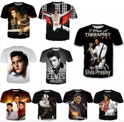 Buy New Elvis Presley 3D Print T-Shirt Women/Men Casual Short Sleeve Tops Tee • 5.99£