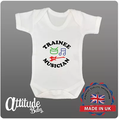 Buy Funny Baby Grows-Rock Band Baby Grows-Novelty Baby Grows-White-Premature Sizes • 8.49£