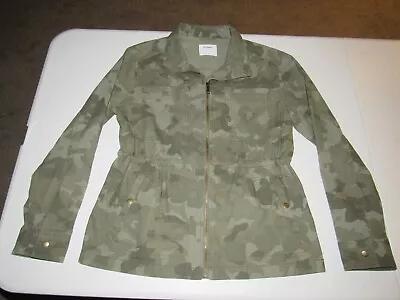Buy Old Navy Women's Green Camouflage Zip Up Denim Jean Jacket Size M • 5.50£
