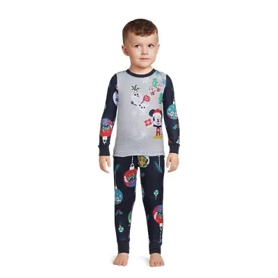 Buy Disney 100 Christmas Holiday Family Pajamas Kids 2pc Set Size 3T NWT • 18.10£