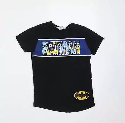 Buy Primark Boys Black Cotton Basic T-Shirt Size 6-7 Years Round Neck - Batman • 2.75£