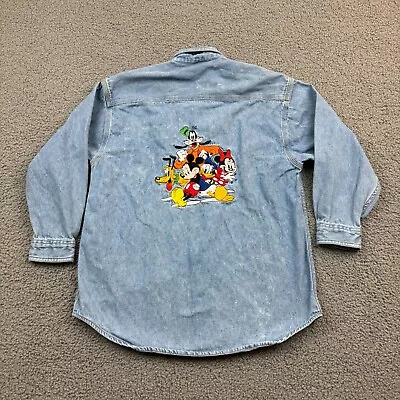 Buy Vintage Disney Store Denim Jean Jacket Youth Medium Embroidered Mickey & Friends • 23.39£