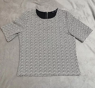 Buy Select Fashion Size 14 Snakeskin Black N White Mid Sleeve T-shirt W Zip On Back • 5£