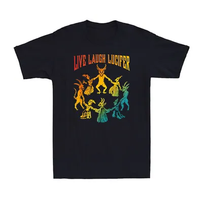 Buy Live Laugh Lucifer Horror Satan Satanic Demon Devil Vintage Retro Men's T-Shirt • 14.99£