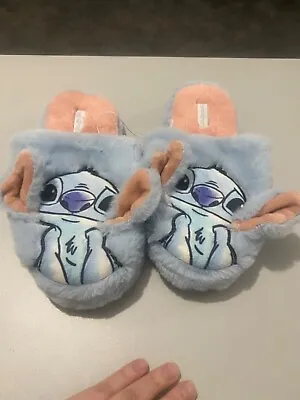 Buy Disney Store Pale Blue STITCH SLIPPERS FOR ADULTS UK Size Medium 5-6 NEW • 6£