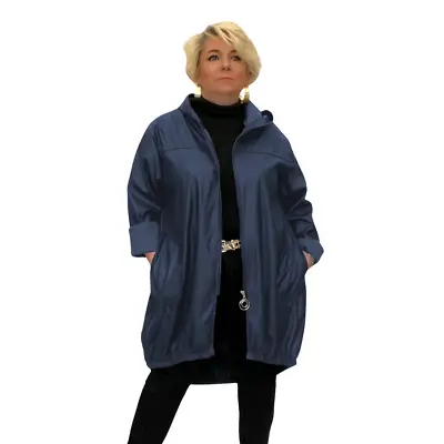 Buy Womens Jacket Ladies Coat Faux Leather Long Length Plus Size With Drawstring Hem • 47£