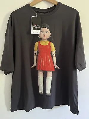 Buy Squid Game Giant Doll Bershka T-Shirt  Gray Size S Netflix Series NWT • 16.90£