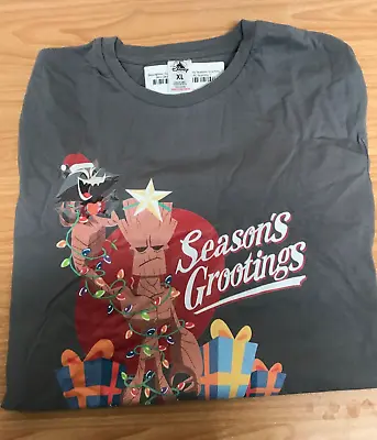 Buy Guardians Of The Galaxy Seasons Grootings T-shirt X-LARGE GREY • 14£