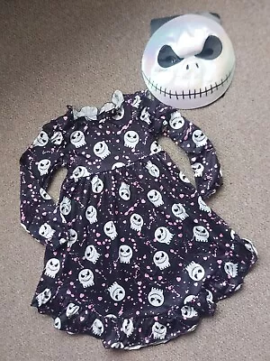 Buy Brand New Girls Nightmare Before Christmas Jack Skeleton Dress & Mask Age 7-8  • 8.99£