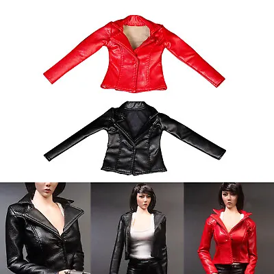 Buy 1:6 Female Cothing Accessories PU Leather Jacket Coat Clothes For 12  PH • 16.88£