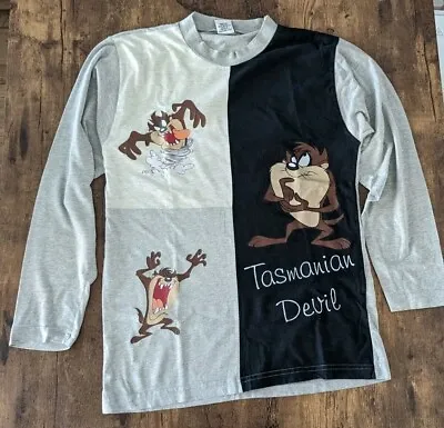 Buy Vintage Looney Tunes Long Sleeve T-shirt Tasmanian Devil Taz Warner Bros 2002 S • 15£