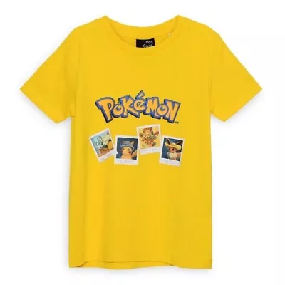 Buy Pokémon X Van Gogh Museum Pikachu Eevee Snorlax Sunflora T-Shirt Kids 7-8 NEW • 29.95£