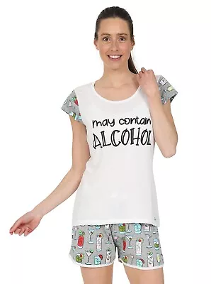 Buy Novelty May Contain Alcohol Ladies Cotton Pyjamas • 13.99£