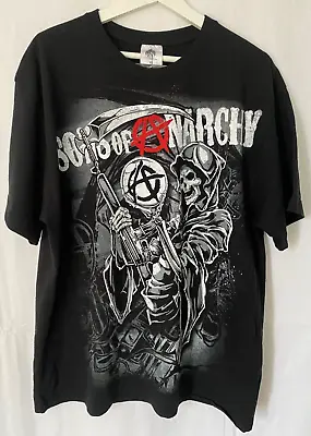 Buy BNWT Sons Of Anarchy Grim Reaper SOA Original Black Cotton T-Shirt  XL • 18.99£