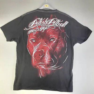 Buy Pitbull West Coast Dog Logo Motif T-Shirt L Vtg Y2K • 11.95£