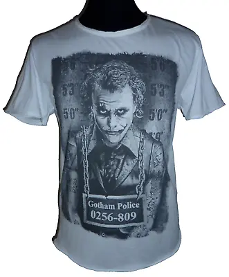 Buy Rare Dark Knight Joker Batman T Shirt Men's Short Sleeve Top White Cotton Medium • 9.99£