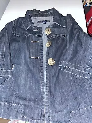 Buy Bacinni Cotton Blend Dark Blue Denim Jacket Size S • 14.46£