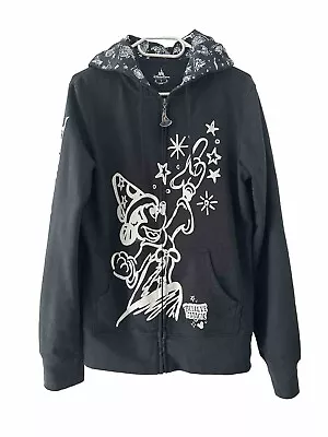 Buy Disney Sorcerer Mickey Mouse Jacket Adult L Black Believe In Magic Hoodie • 24.99£