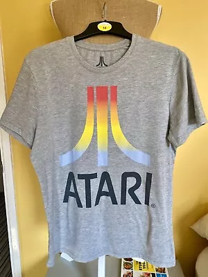 Buy Mens ATARI Grey, Rainbow Colour Logo  T Shirt Size Medium  Tu • 0.99£