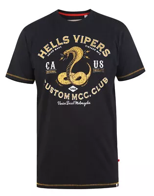 Buy D555 Duke Big Mens Printed T-Shirt Hells Viper Snake Black 2XL 3XL 4XL 601116 • 20.99£