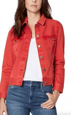 Buy Liverpool Jeans True Red Denim Trucker Jean Jacket Silver Button Closure | Size • 66.50£