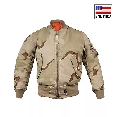 Buy Bomber Jacket MA1 Flight Combat Army Military Air Force US Tri Desert Padded Top • 58.89£