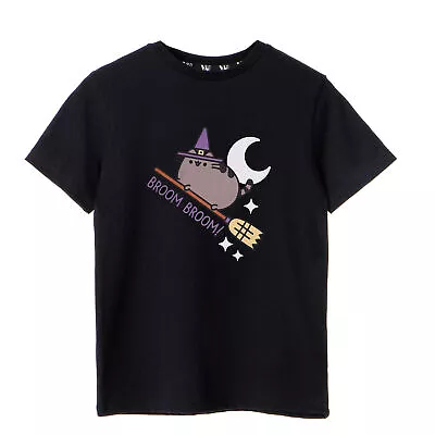 Buy Pusheen Girls Broom Broom Halloween Short-Sleeved T-Shirt NS8318 • 14.59£
