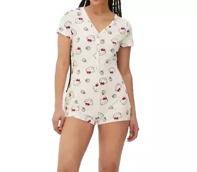 Buy Sanrio Hello Kitty Womens Pyjama Romper Playsuit UK Size 4-20 • 27.99£