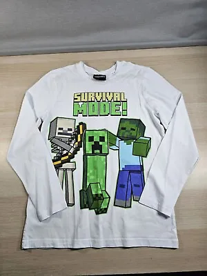 Buy Minecraft Creeper Zombie Skeleton Survival Mode Long Sleeve T-Shirt Age 13-14 • 5.99£
