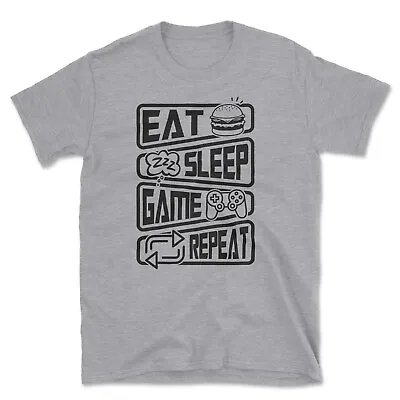 Buy Eat Sleep Game Repeat T-Shirt | Funny Video Computer Gamer Console VR Gift • 11.95£