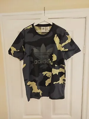 Buy Adidas Mens T Shirt Blue/Green Camouflage Crew Tee Short Sleeve Top, Sz M  • 9.99£
