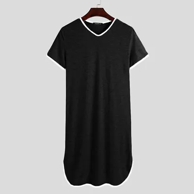 Buy Men's Short Sleeve Lounge Night Shirts Sleepwear Casual Soft Homewear Nightwears • 15.87£