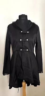 Buy Black Vintage Steampunk Ladies Coat Punk Jacket Gothic Long Sleeve High Low Hem • 14.99£