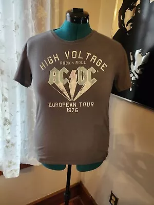 Buy AC/DC High Voltage European Tour 1976 Gray T-Shirt Youth XL 14 16 • 7.89£