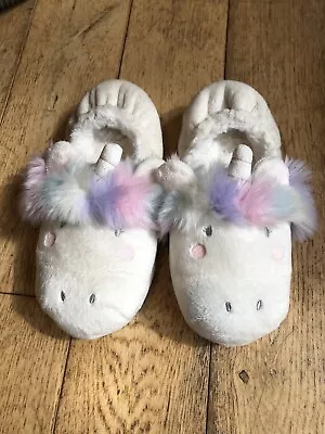 Buy NEXT Girls Fluffy Unicorn Slippers Size 3UK • 5£
