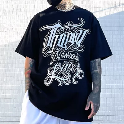 Buy Mens T-Shirt West Coast Chicano Lettering Tattoo Gangsta Style Oversize Graffiti • 41.88£