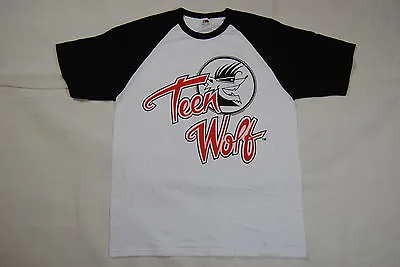 Buy Teen Wolf Logo Raglan Baseball Jersey T Shirt Large New Official 1985 Movie Film • 10.99£