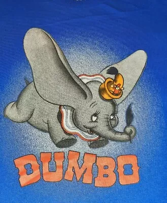 Buy Disney Classic Dumbo Graphic T-shirt Blue Medium Flying Elephant Mens Unisex • 11.99£