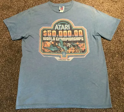 Buy Large Men's Junk Food Atari $50,000 World Championships Chicago '81 Blue T-Shirt • 19.99£