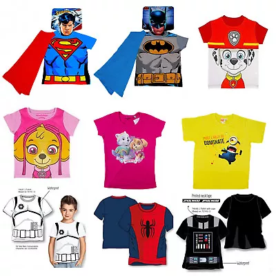 Buy Official Kids Novelty TV Characters Superheroes Dress Up Top Boys Girls T-shirt • 5.99£