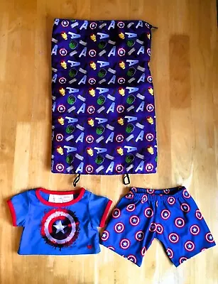 Buy Build A Bear Marvel Avengers Sleeping Bag & Captain America Pyjamas PJs Outfit • 7.99£