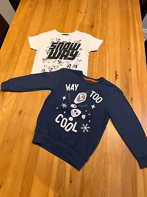 Buy X2 Bundle - Christmas Jumper (Frozen) And T-Shirt - 4/5 Years • 13.99£